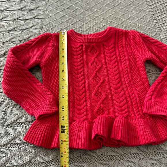 NWT Gap Red Cable Knit Peplum Sweater ~ 4 - Picture 6 of 10